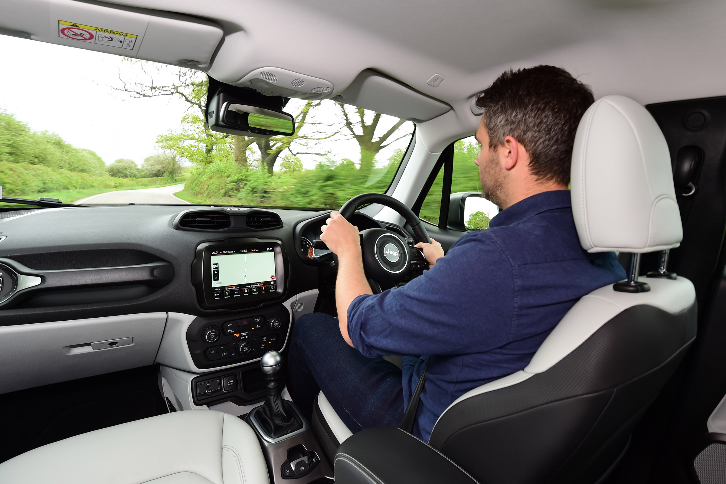 Jeep Renegade interior - man driving