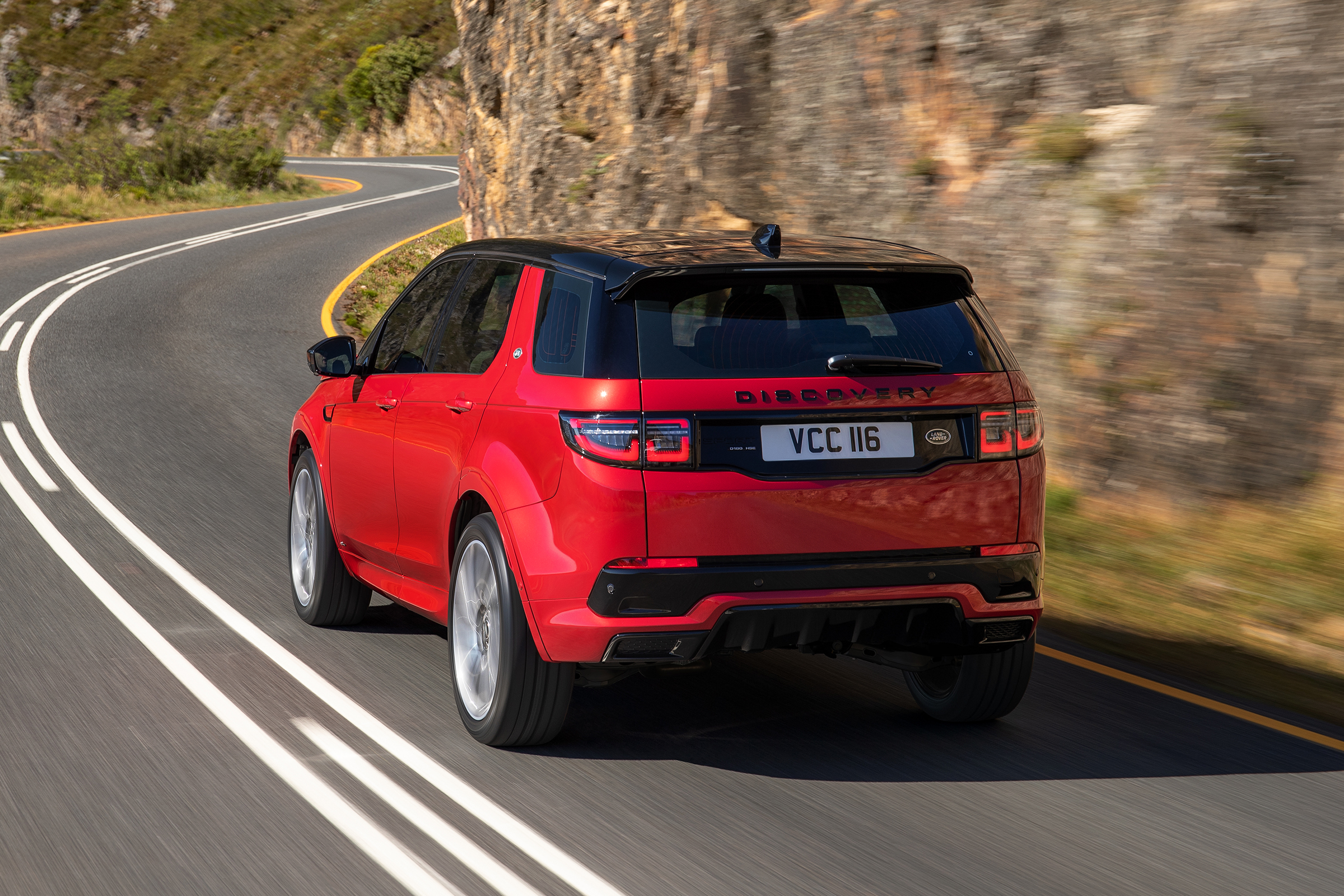 Facelifted Land Rover Discovery Sport - rear driving 