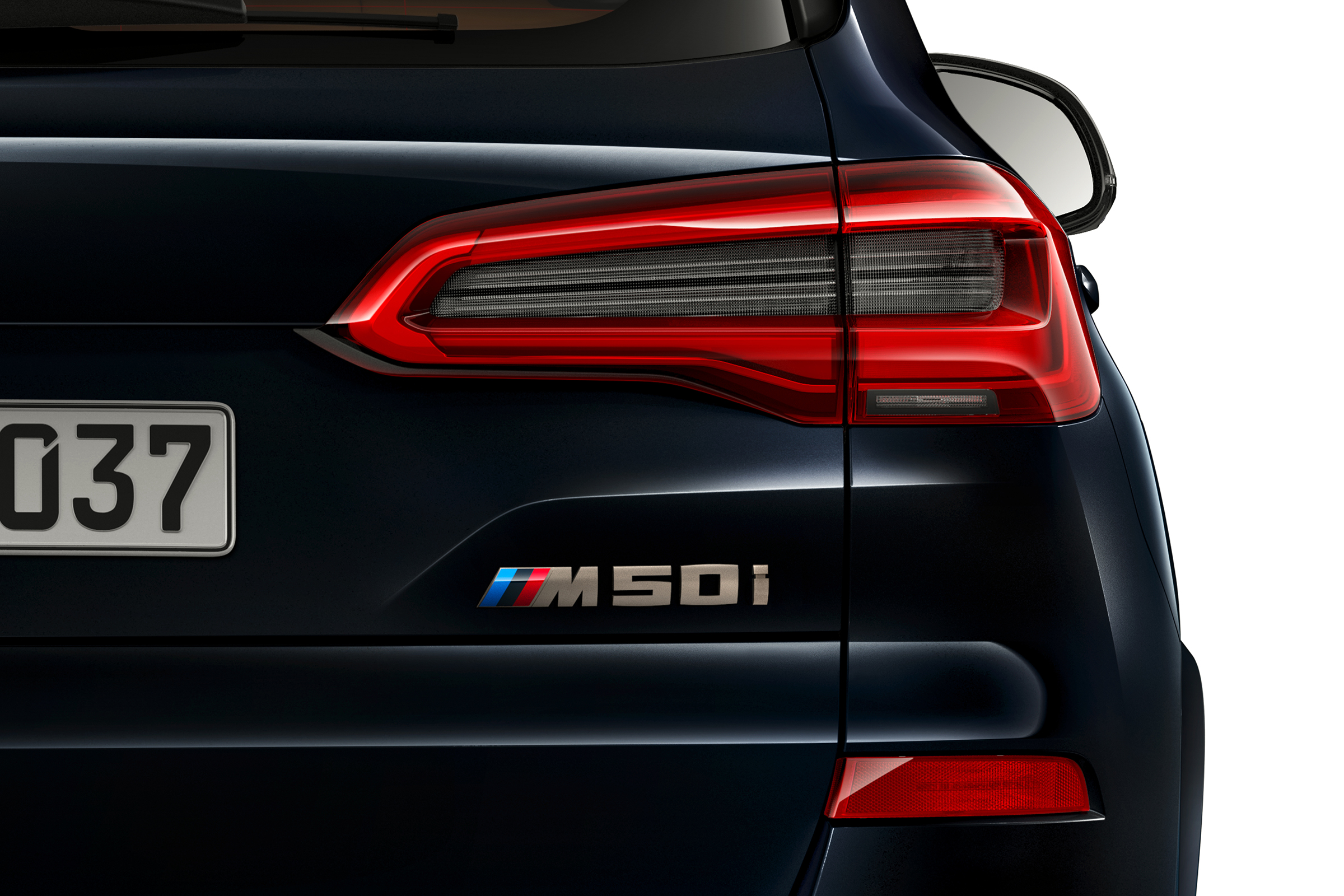 BMW X5 M50i rear badging close-up