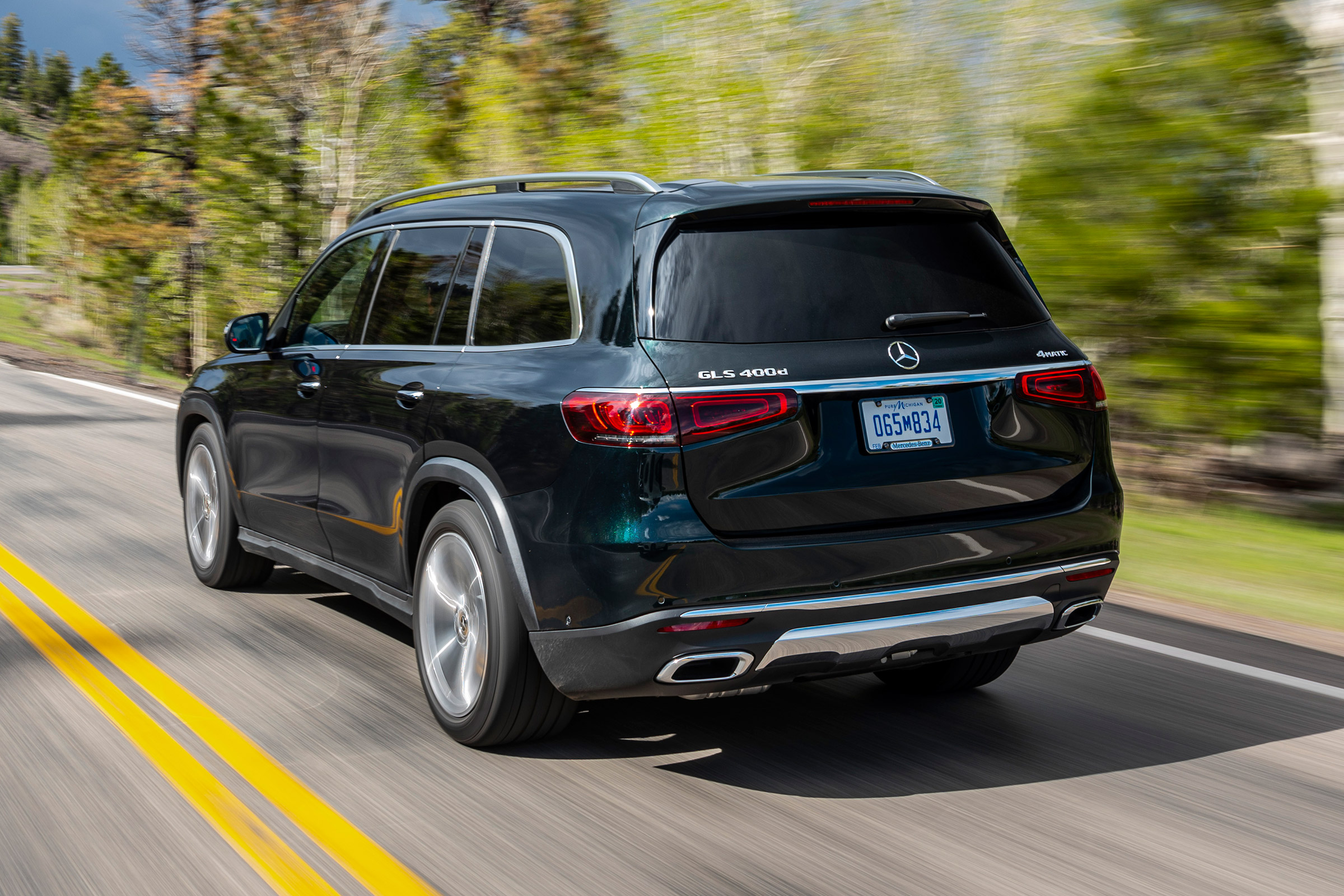 Mercedes GLS SUV rear 3/4 tracking