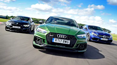 Audi RS5, BMW M4, Mercedes C63 Coupe - frontal shot