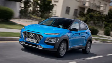 2019 Hyundai Kona Hybrid - front quarter view driving