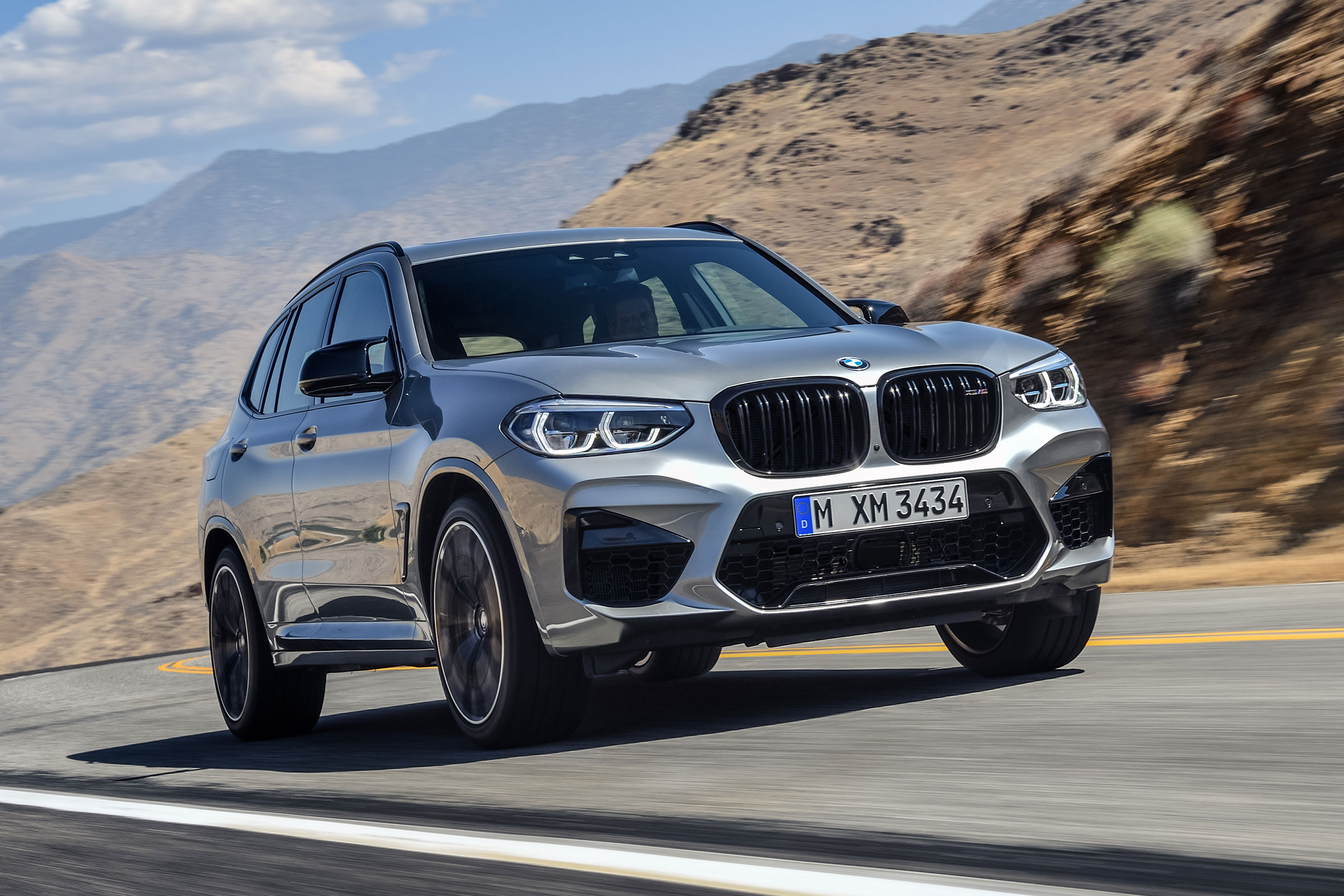 BMW X3 M Competition SUV front 3/4 road