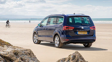 SEAT Alhambra MPV rear 3/4 beach static