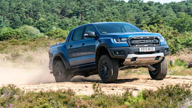 Ford Ranger Raptor pickup front 3/4 off-road