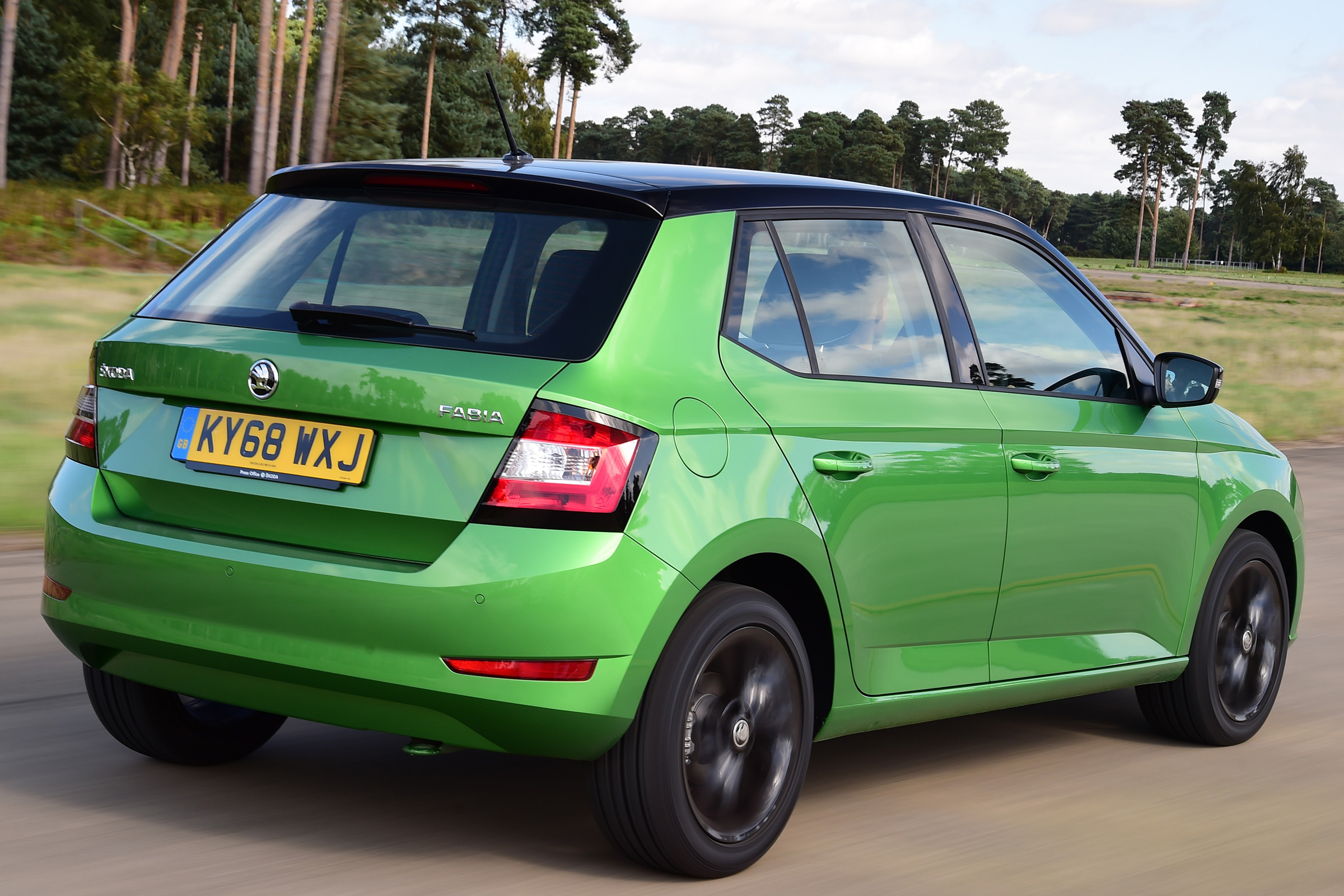 Skoda Fabia hatchback rear 3/4 tracking 