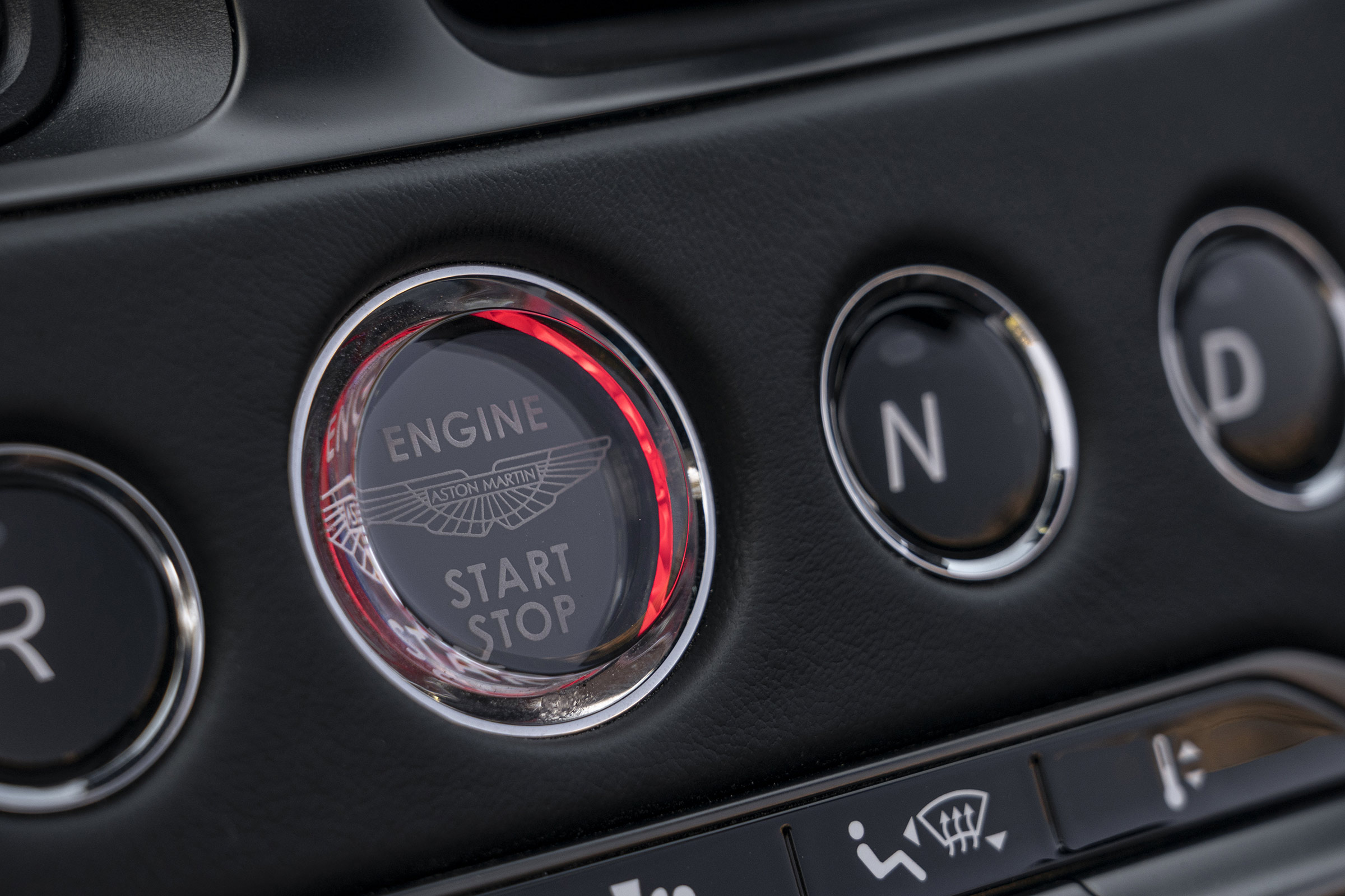Aston Martin DBS Superleggera Volante start button