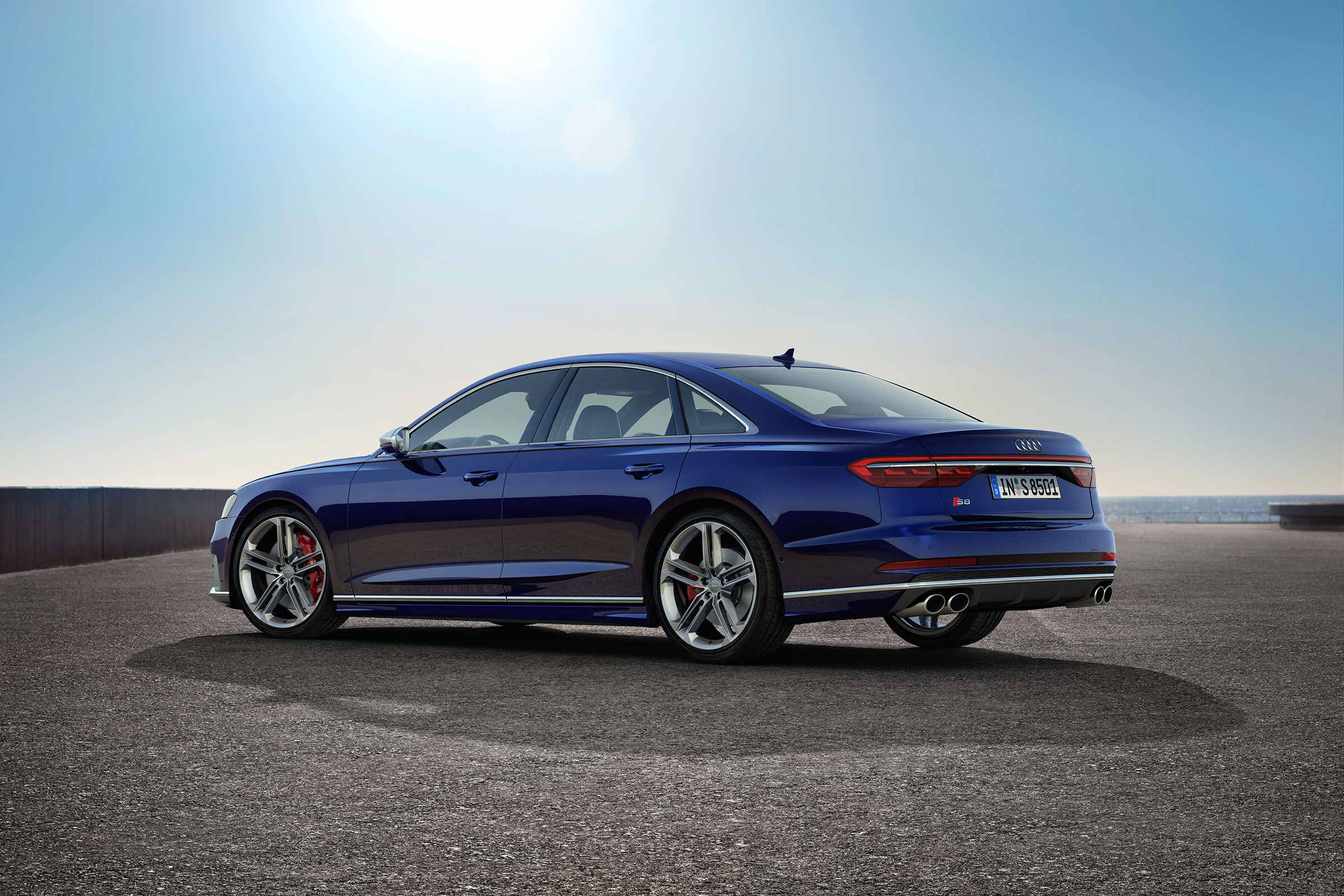 2019 Audi S8 static 3/4 rear
