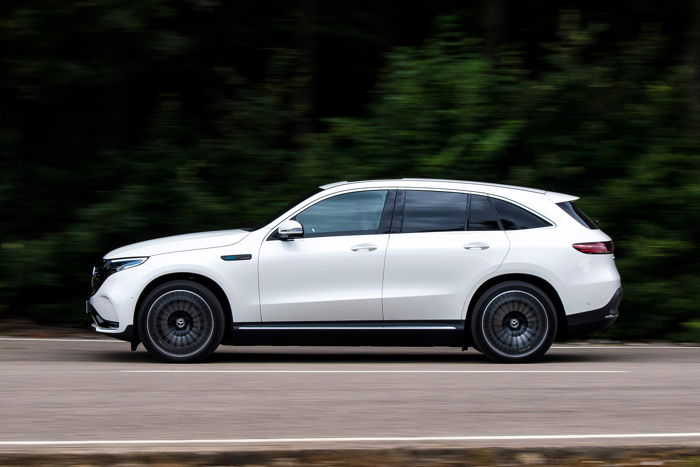 Mercedes EQC SUV side driving