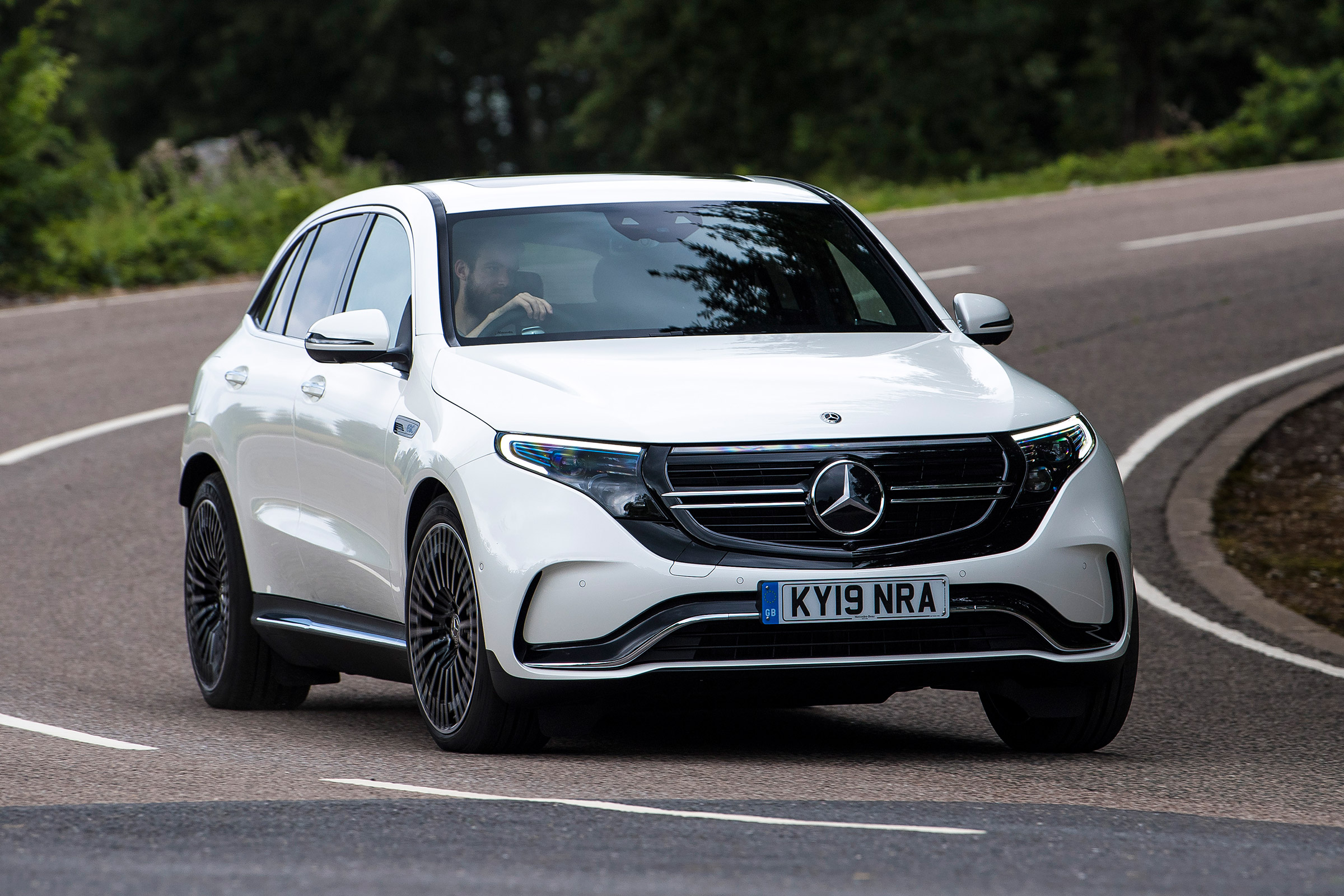 Mercedes EQC SUV front cornering
