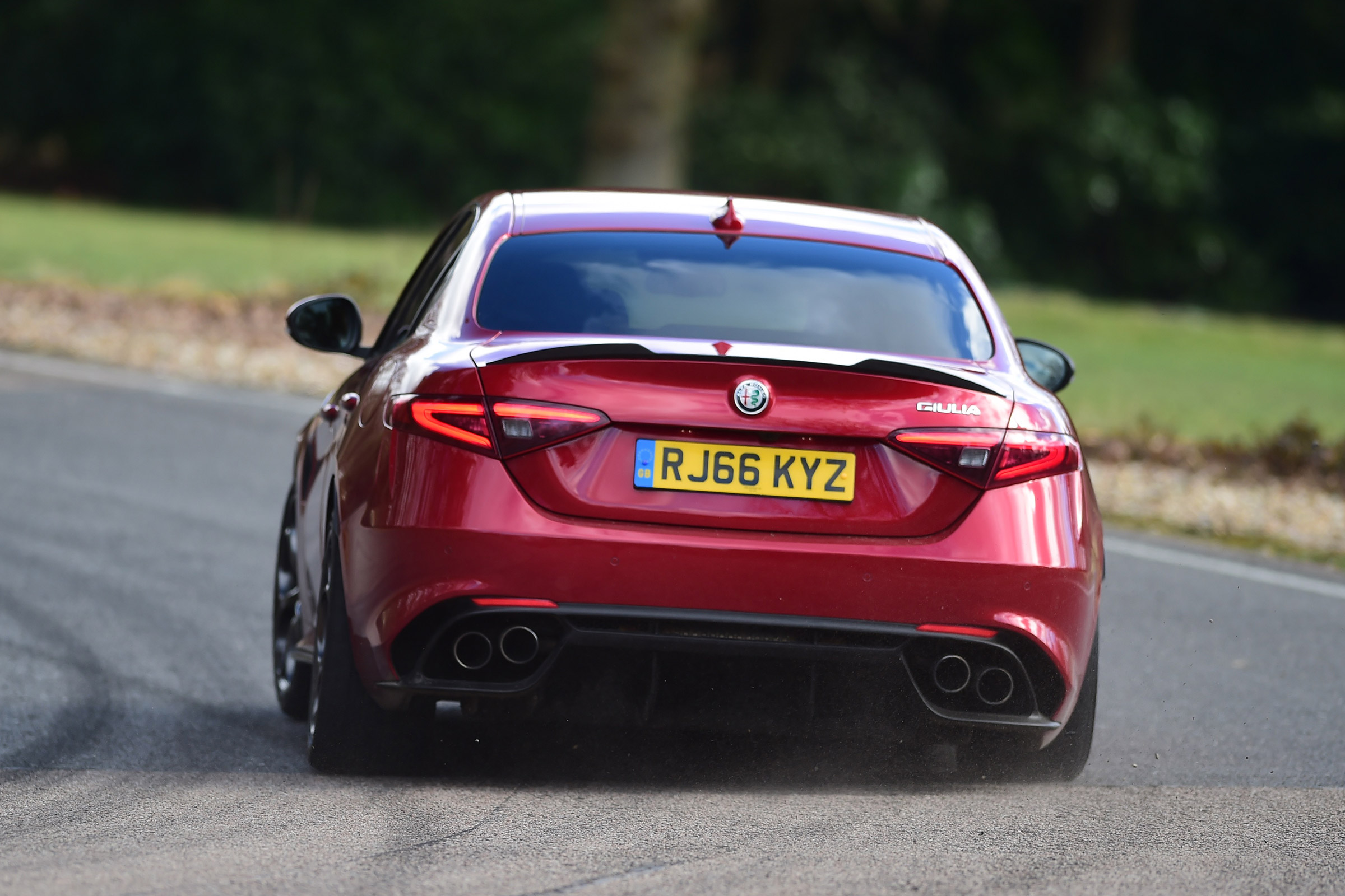 Alfa Romeo Giulia Quadrifoglio saloon rear tracking