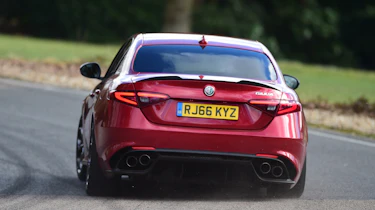 Alfa Romeo Giulia Quadrifoglio saloon rear tracking
