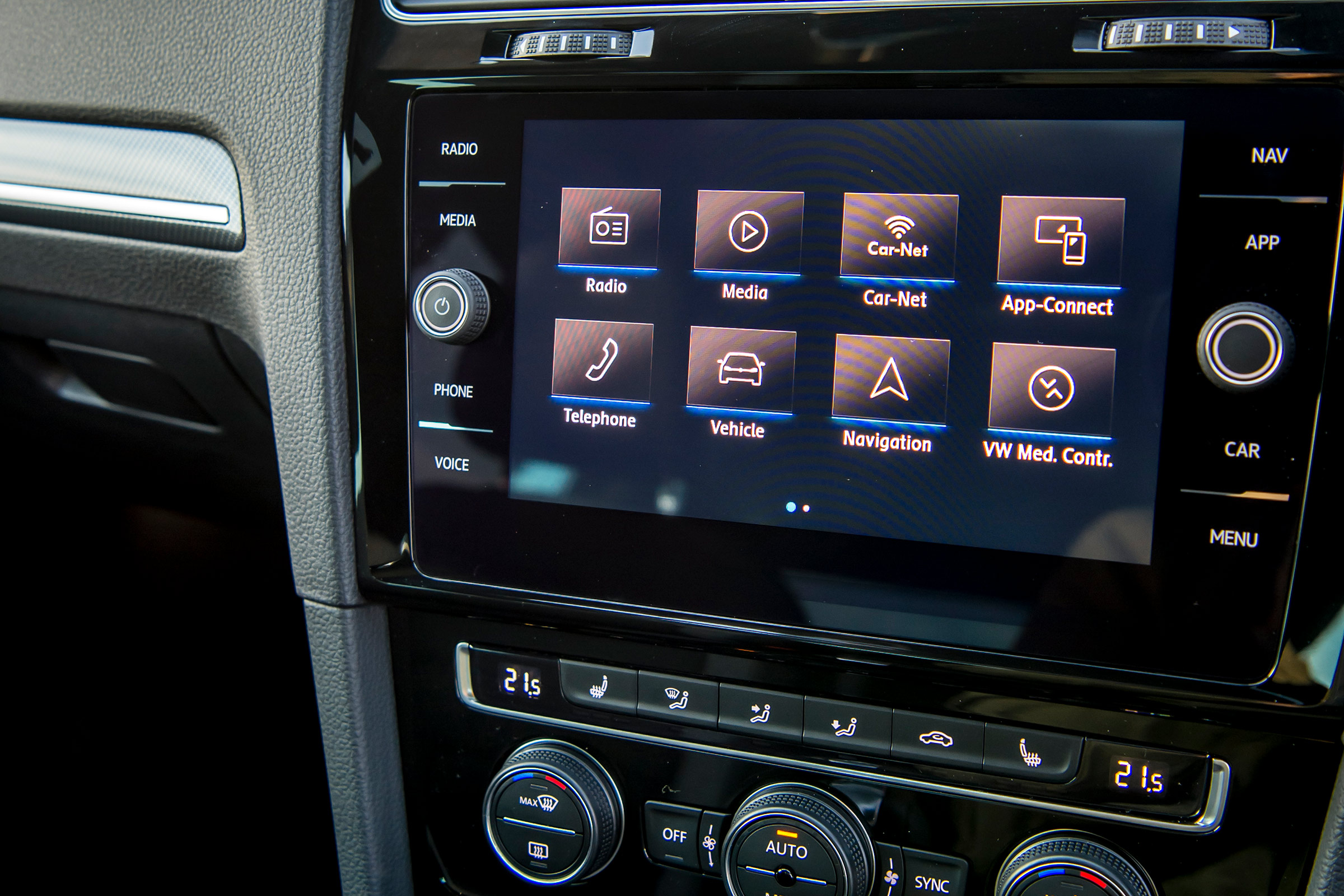 Volkswagen Golf hatchback infotainment system