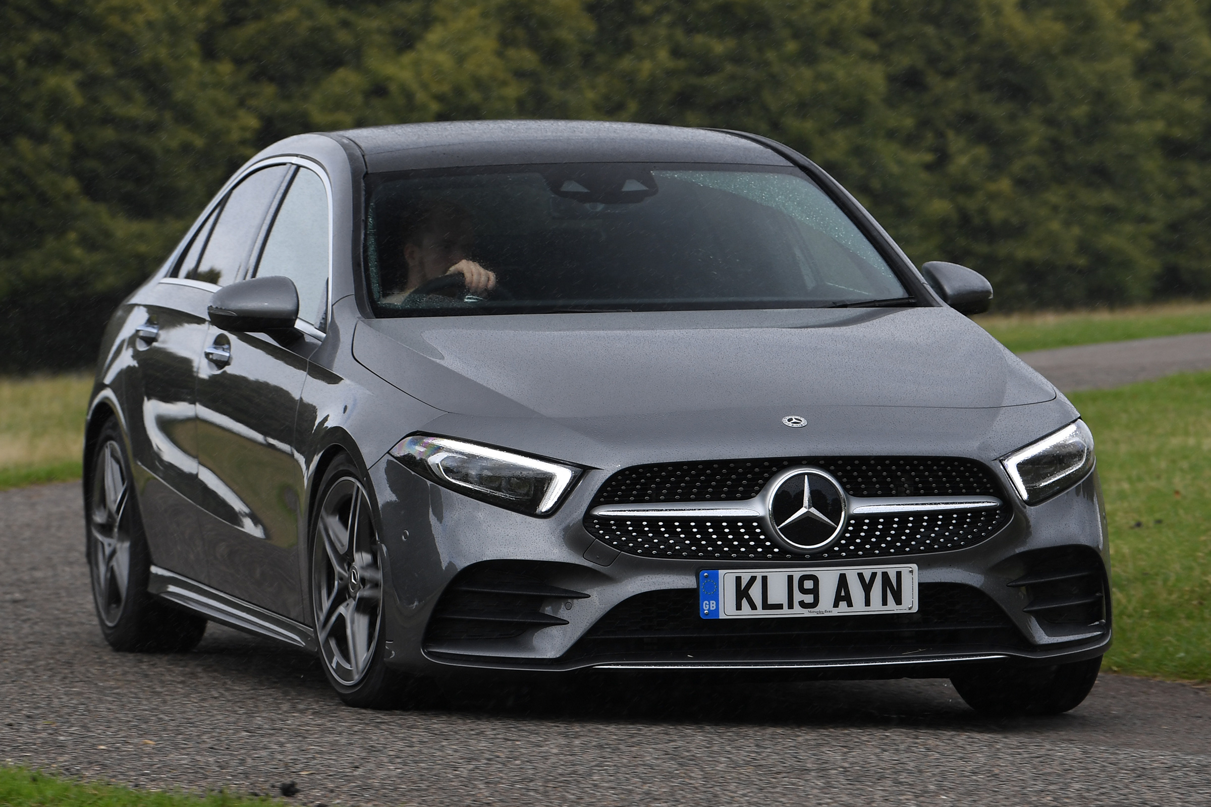 Mercedes A-Class saloon driving
