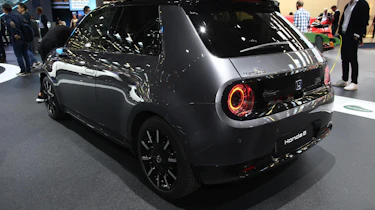 Honda e production version - 3/4 rear static view at Frankfurt