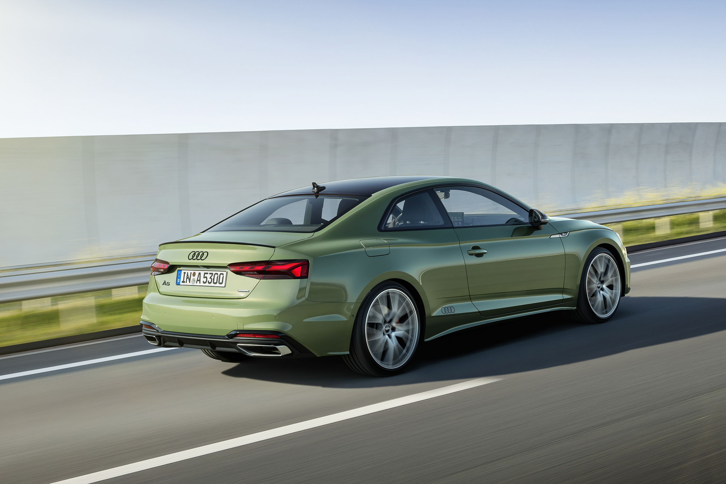 Audi A5 driving rear