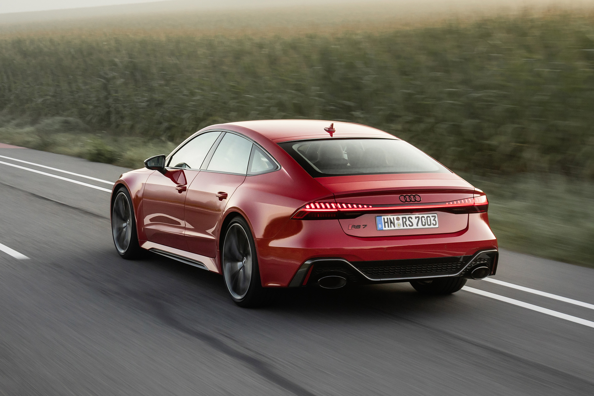 Audi RS7 driving - rear view
