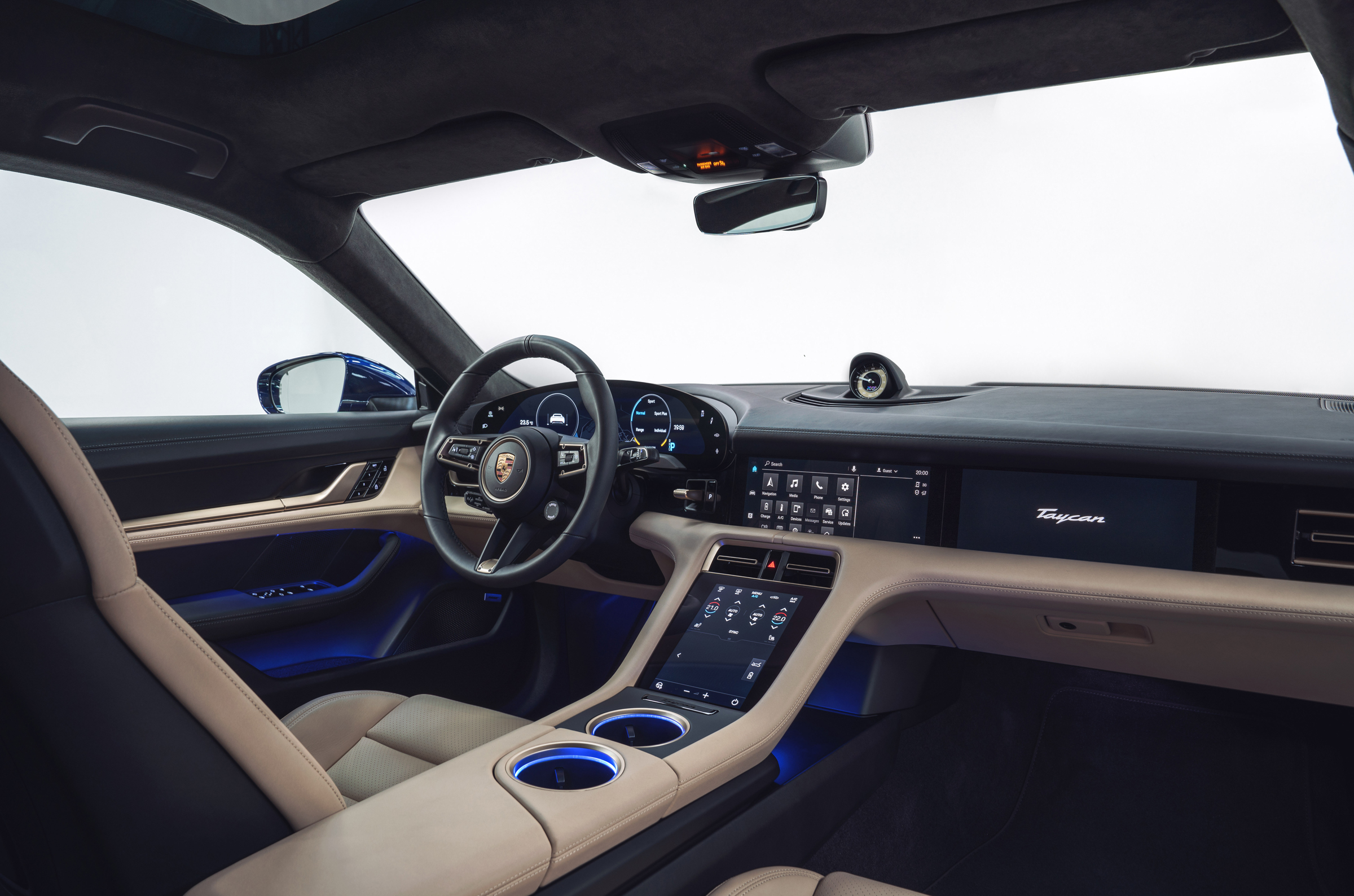 2020 Porsche Taycan - front interior angled