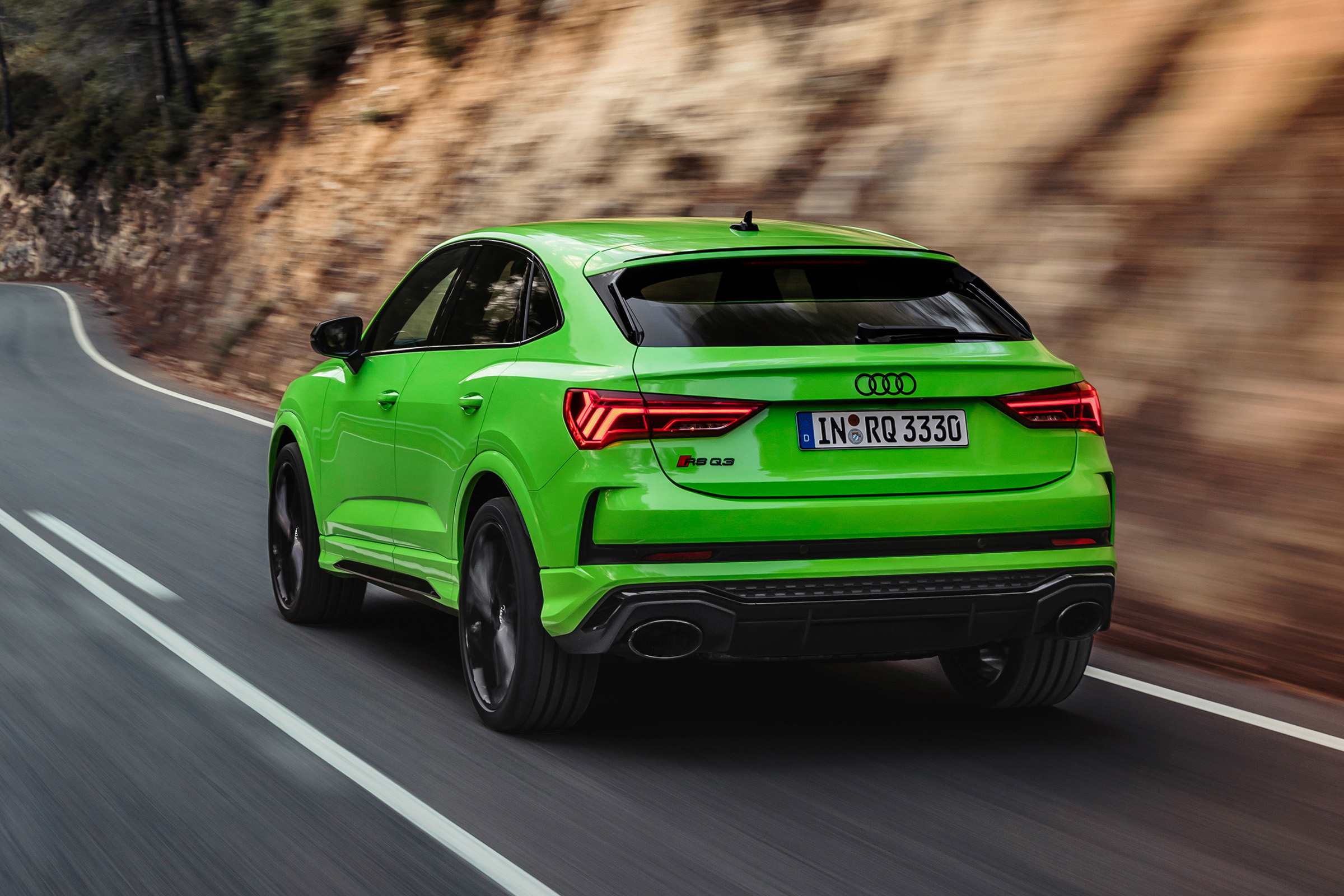 Audi RS Q3 Sportback driving - rear view
