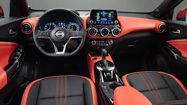 New Nissan Juke interior with orange accents