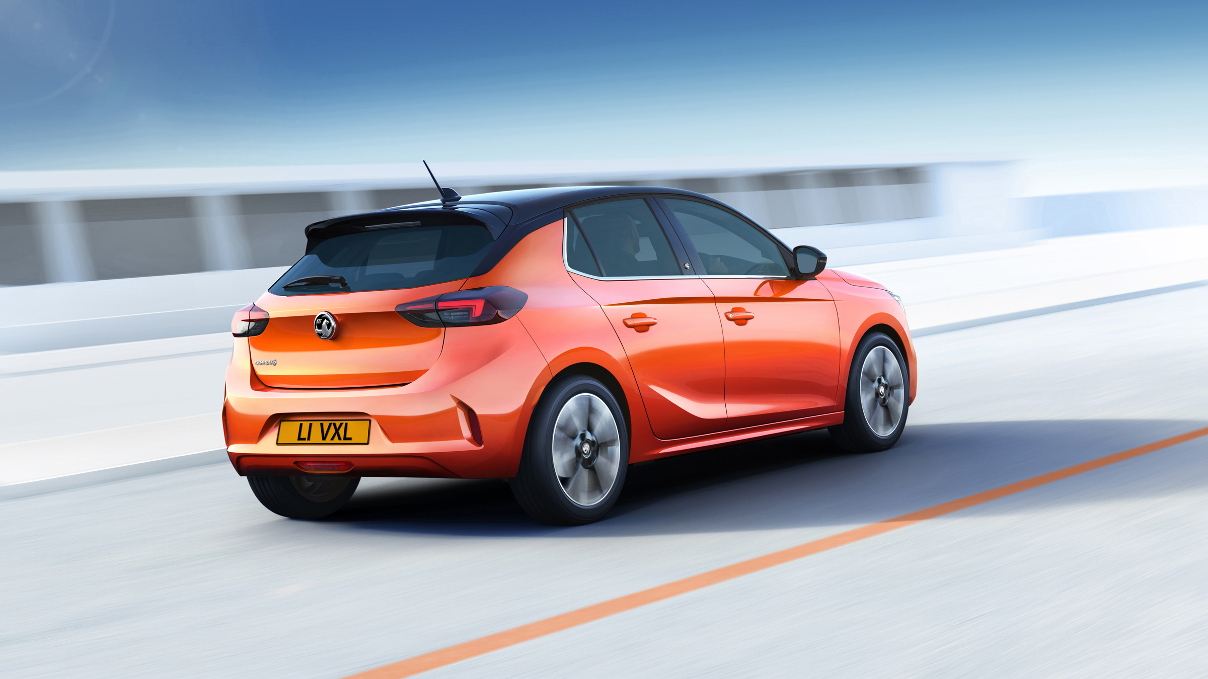 2020 Vauxhall Corsa-e - dynamic rear 3/4 RH view