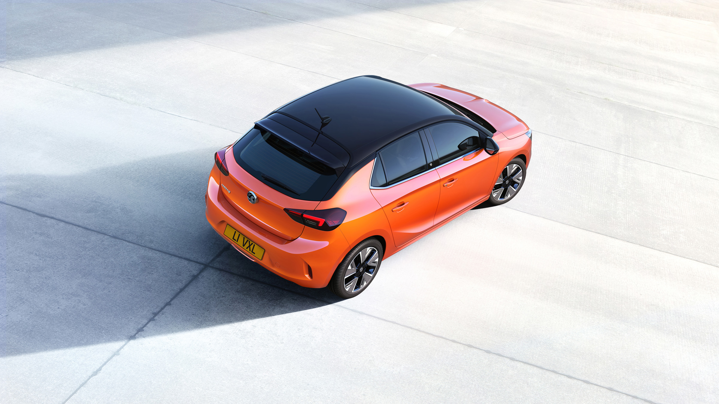 2020 Vauxhall Corsa-e - static 3/4 aerial view