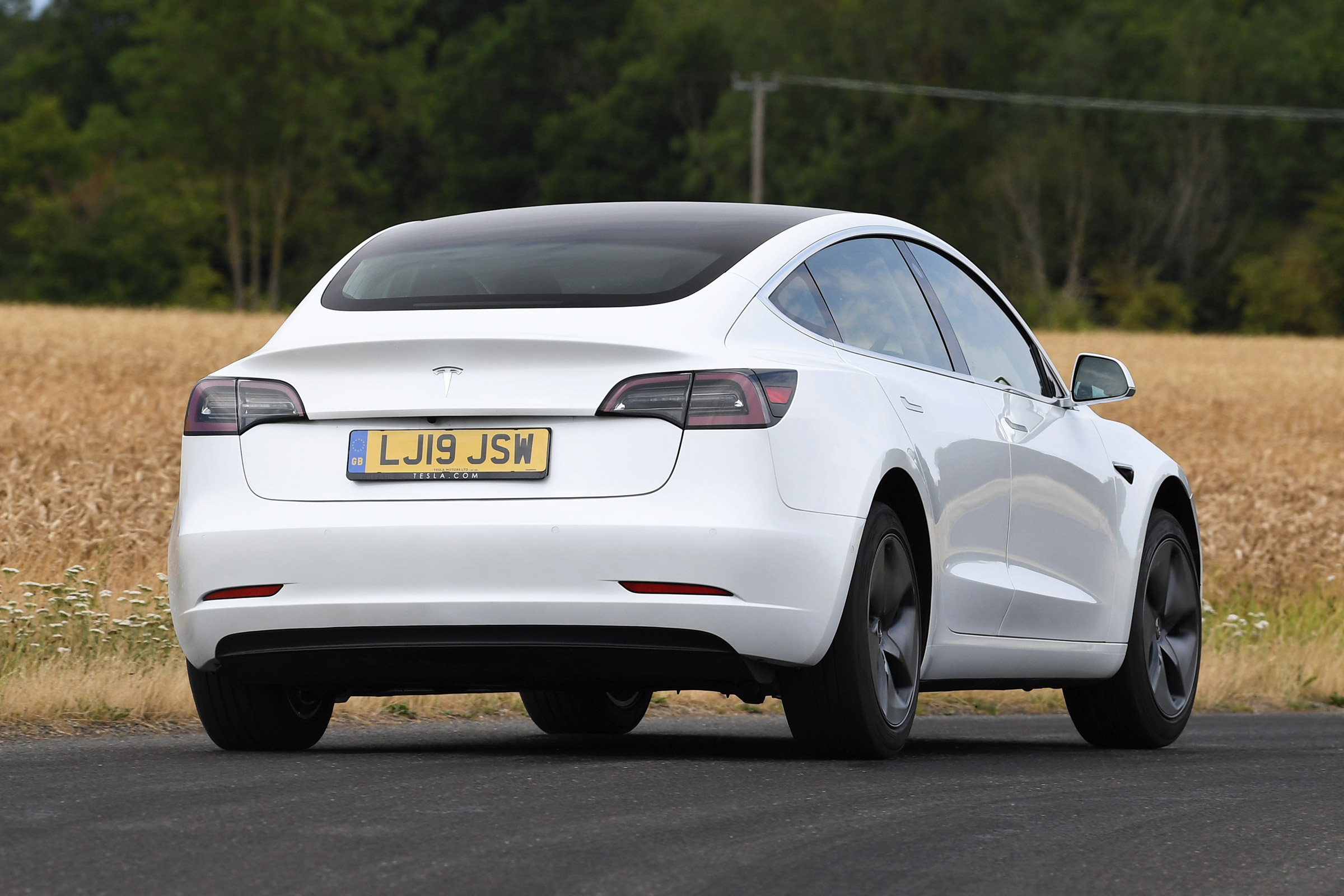 2019 Tesla Model 3 - dynamic rear 3/4 view