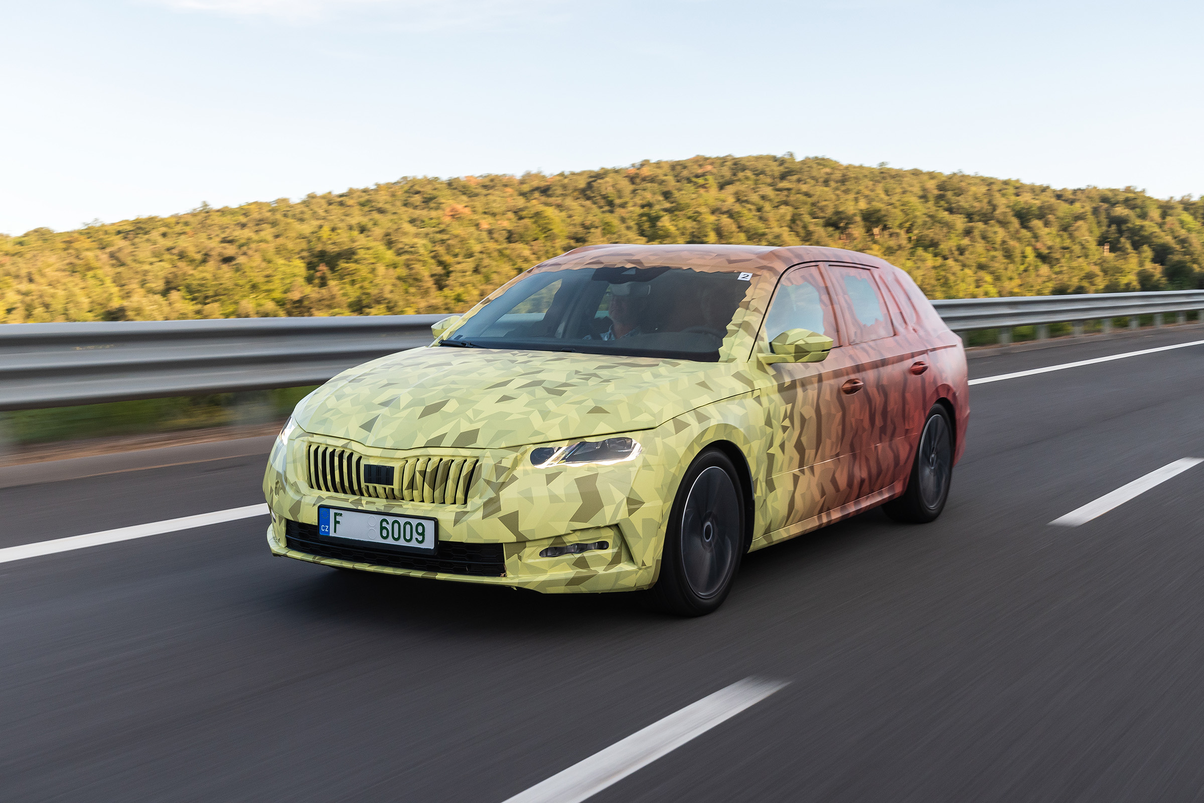 2020 Skoda Octavia Estate driving - camouflaged