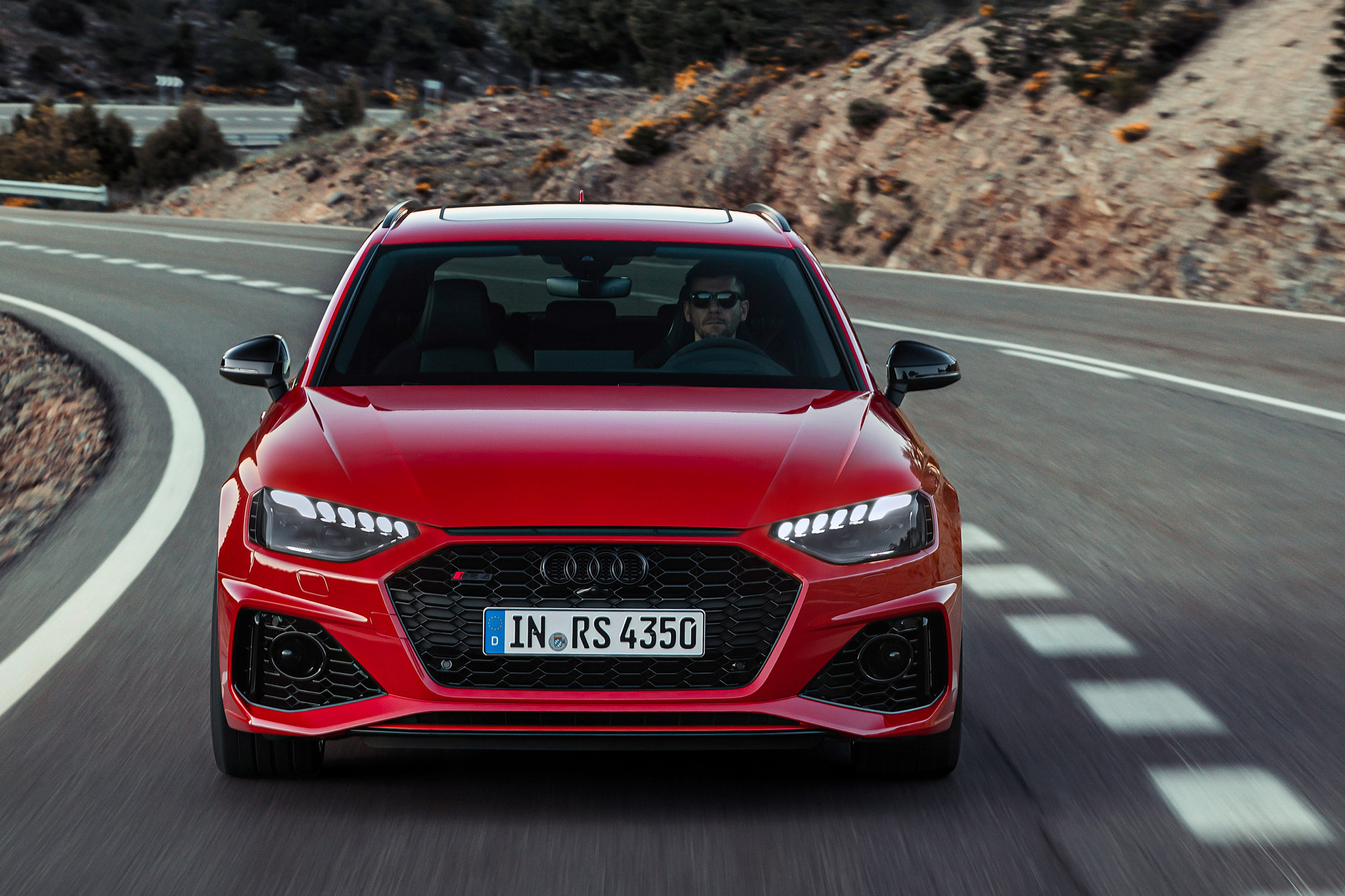Audi RS4 Avant driving - front end