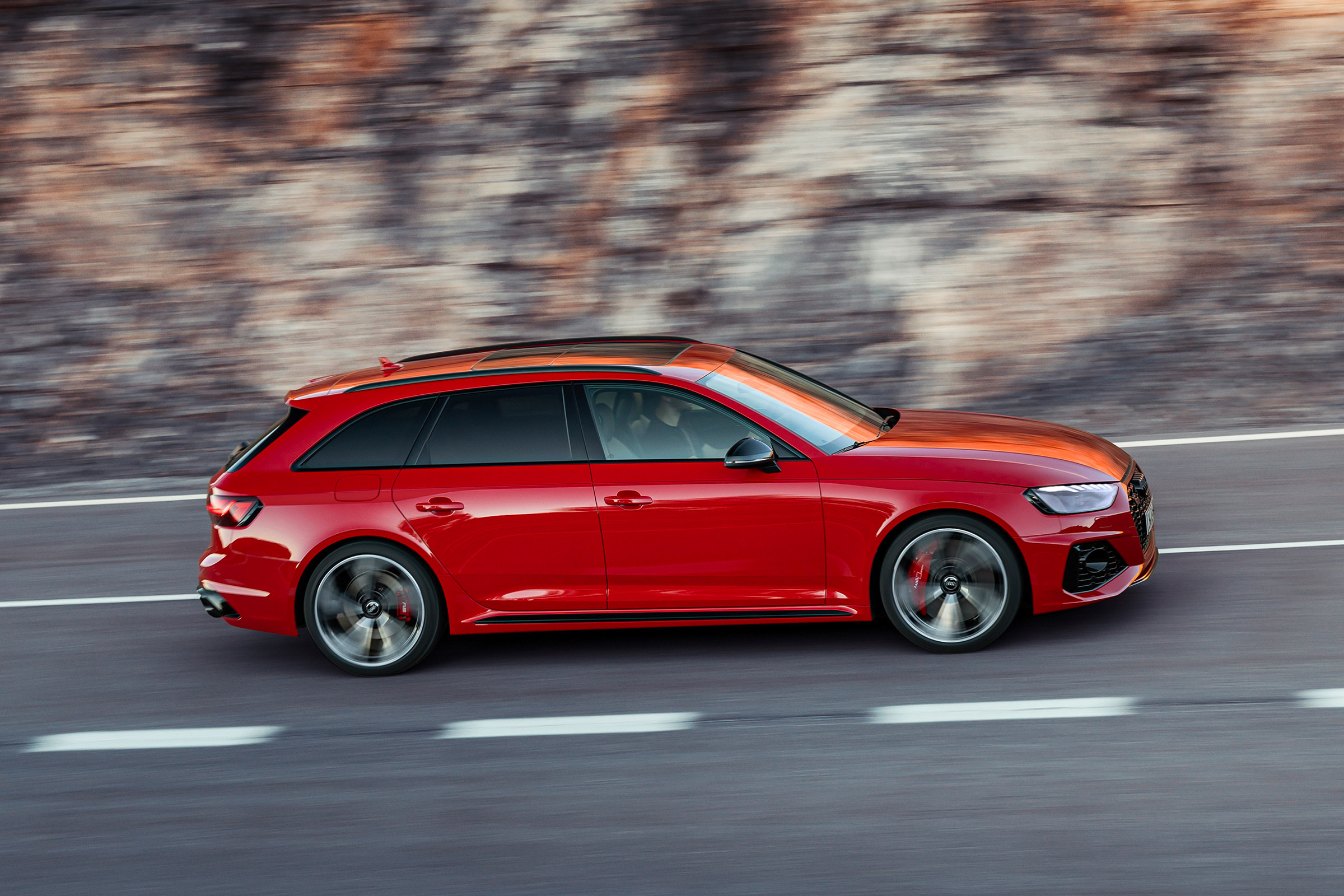 Audi RS4 Avant driving - side view