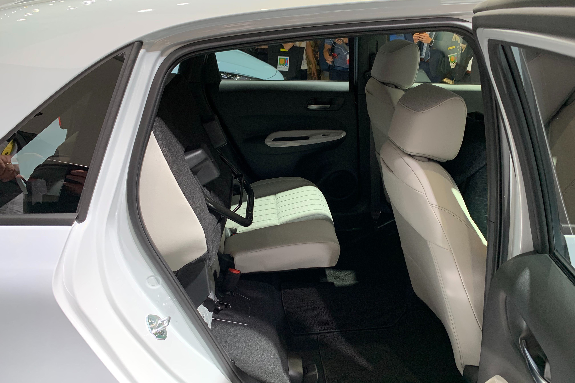 Honda Jazz hybrid rear seats - one seat up