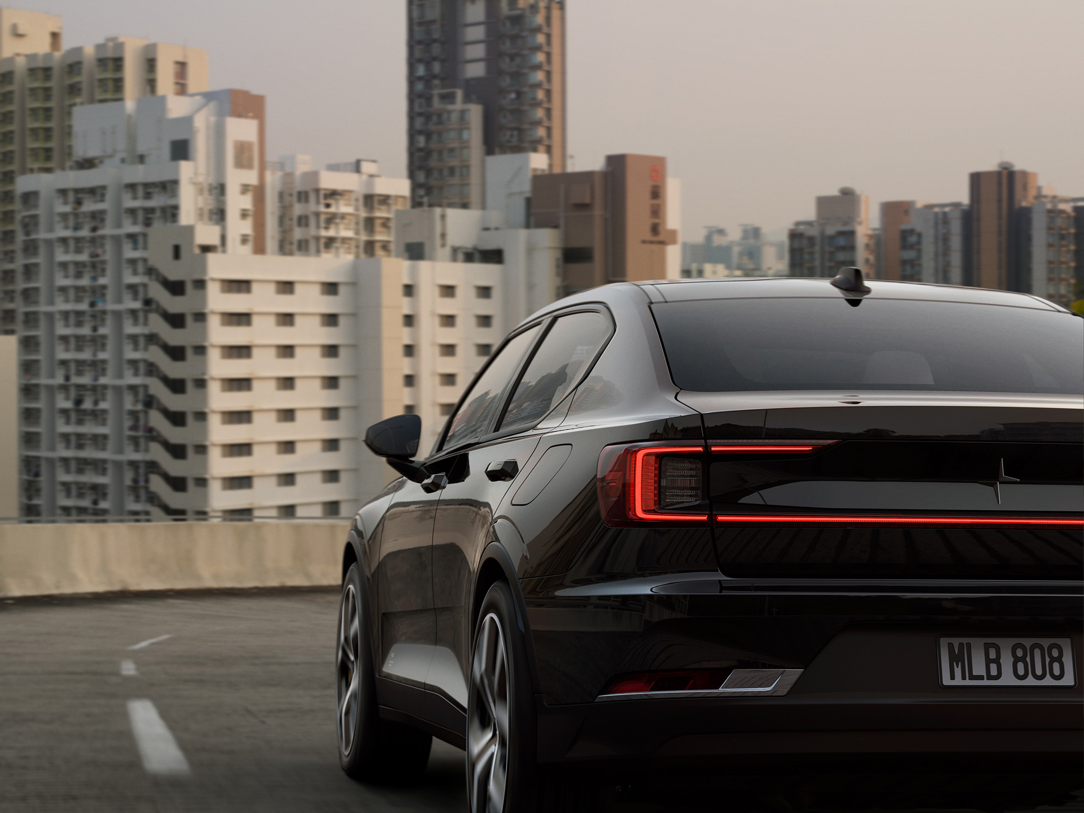2020 Polestar 2 - Dynamic rear 3/4 view