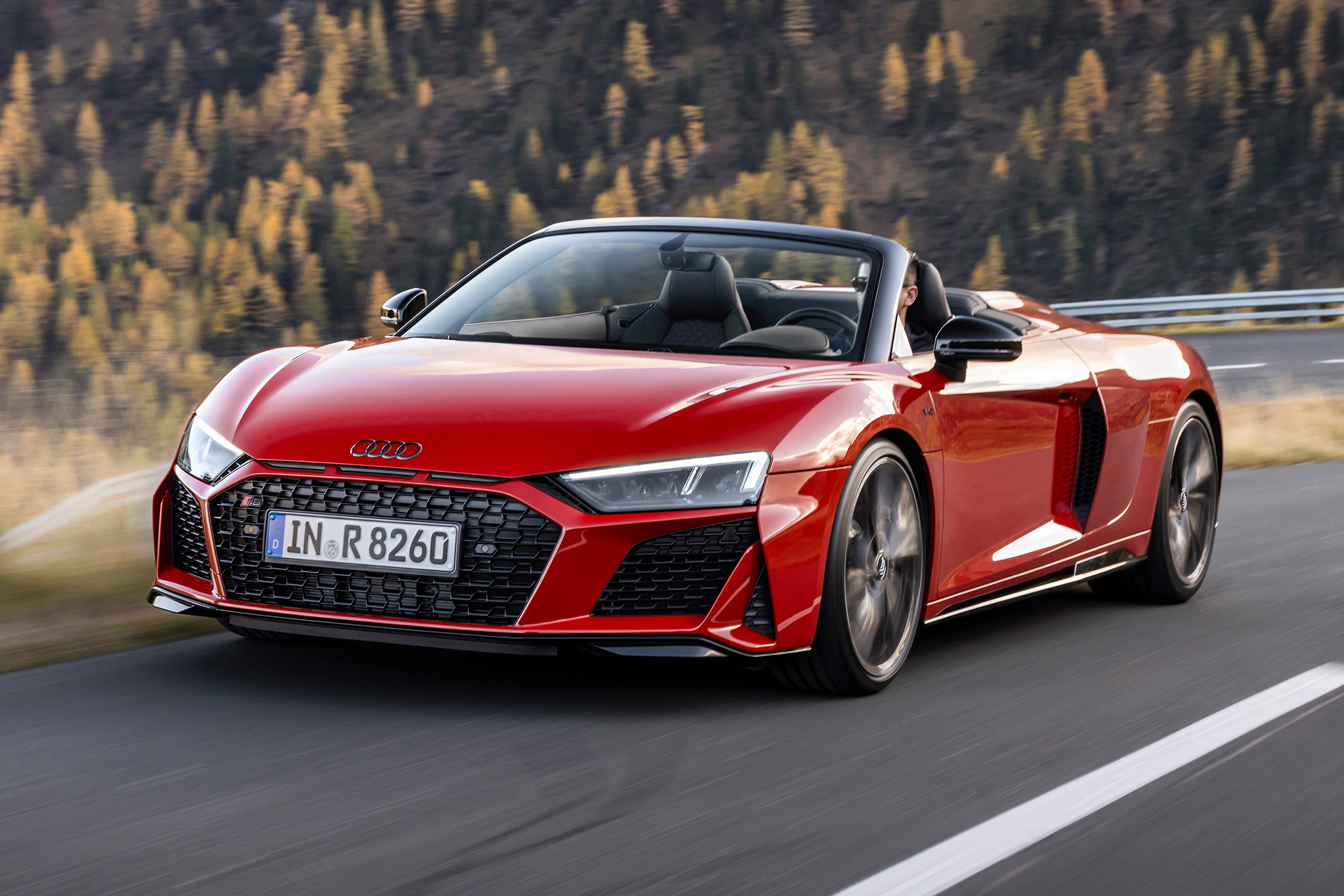 2020 Audi R8 RWD Spyder - front 3/4 dynamic view