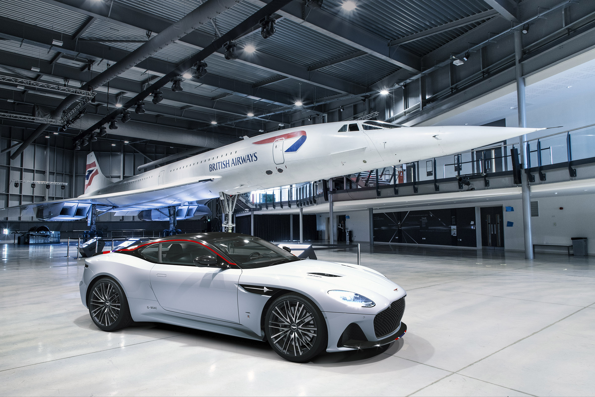 Aston Martin DBS Superleggera Concorde Edition with Concorde plane