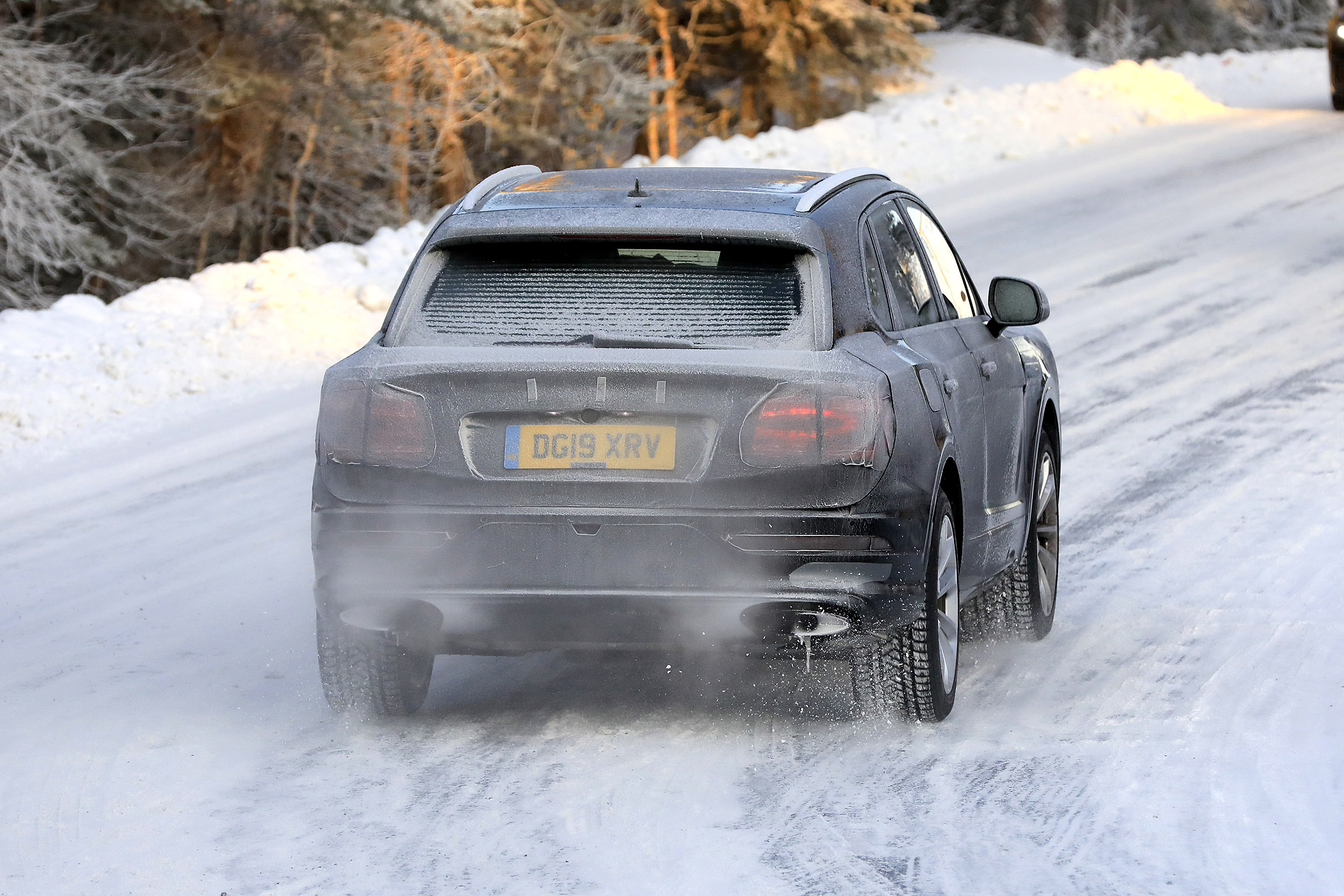 Bentley Bentayga in slight camouflage - rear view