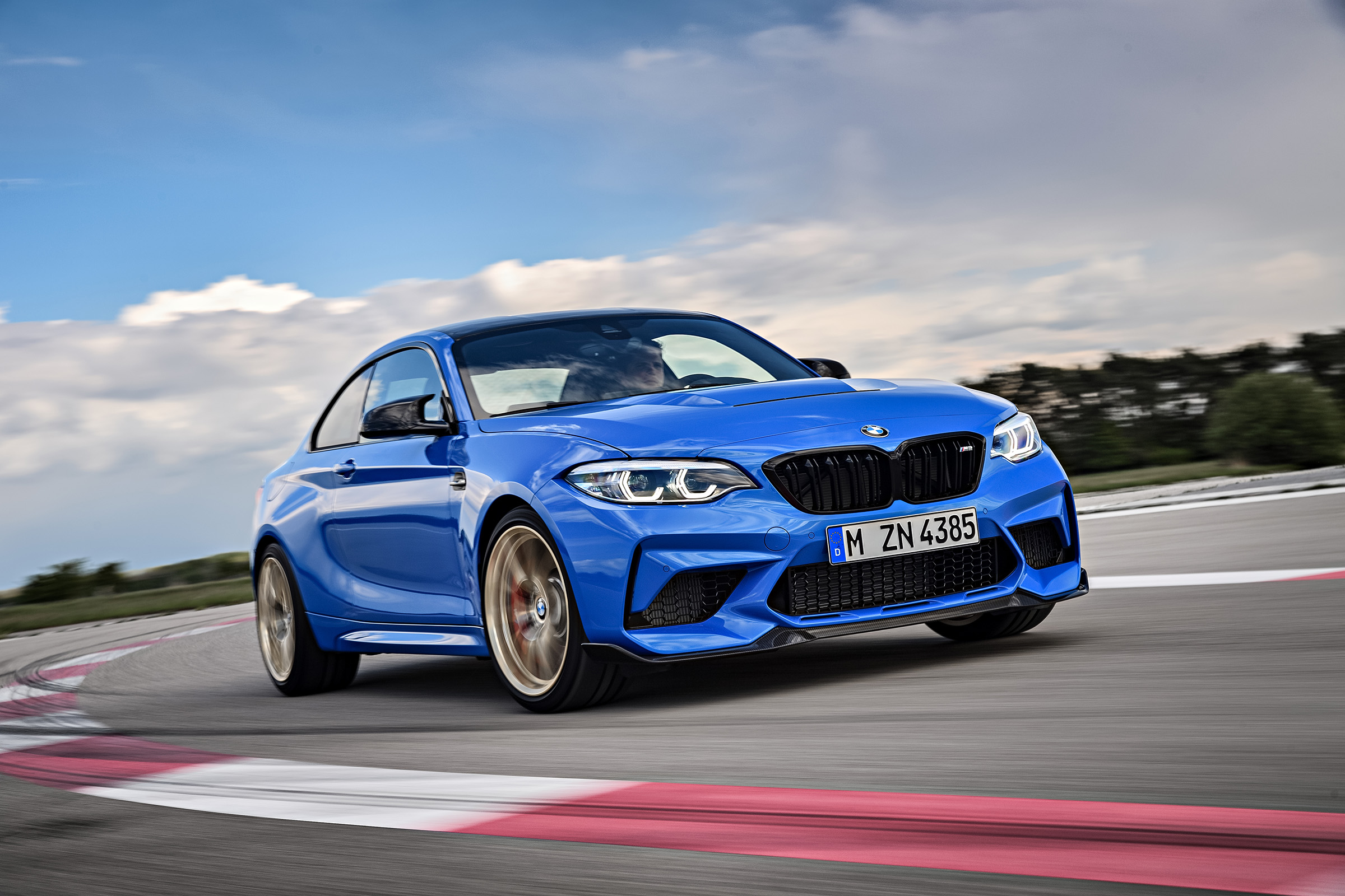 BMW M2 CS driving on racetrack