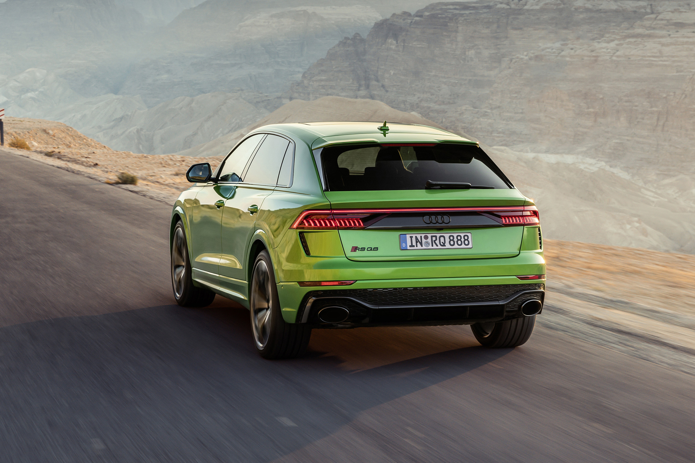 Audi RS Q8 driving - rear view