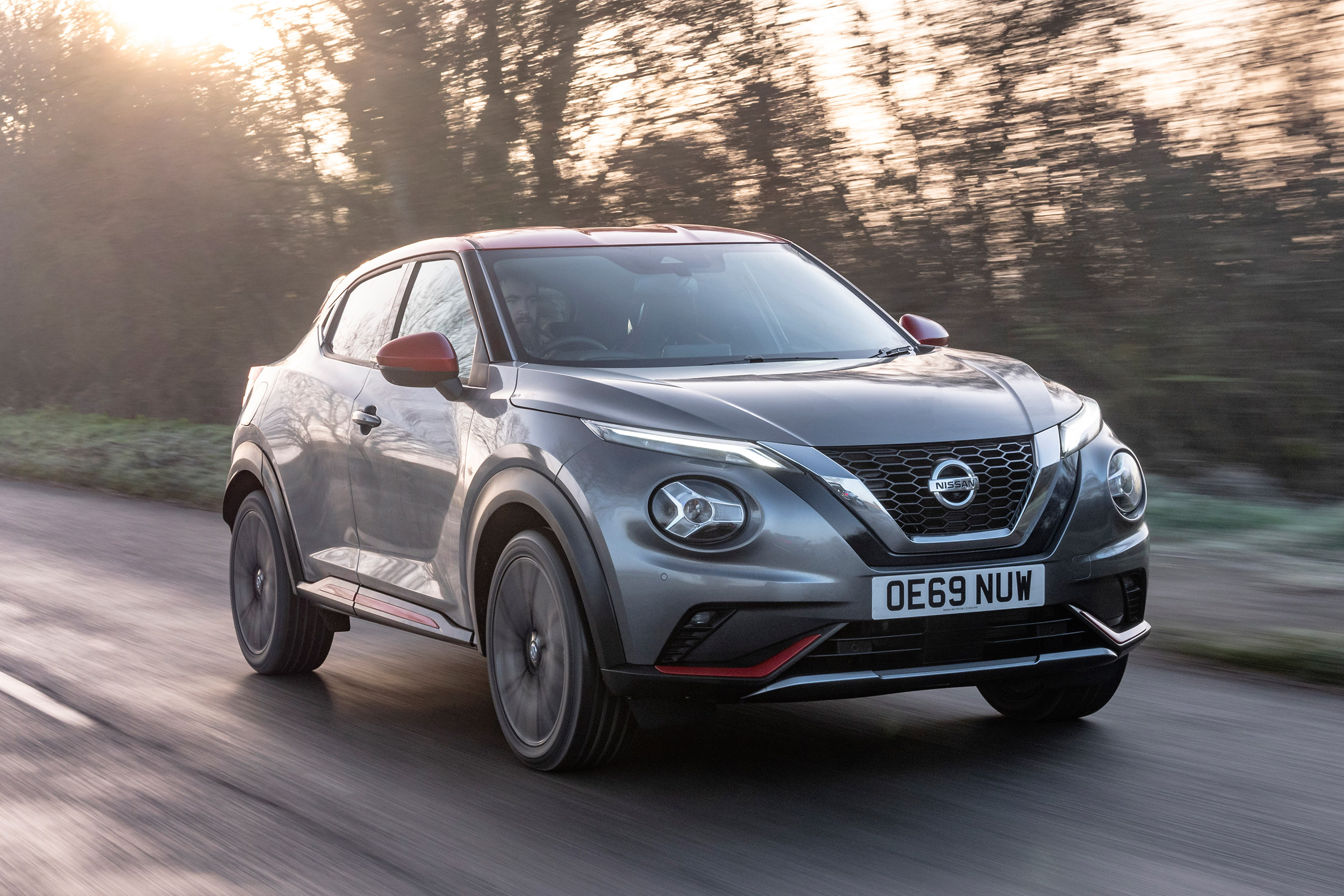 Nissan Juke SUV front 3/4 driving
