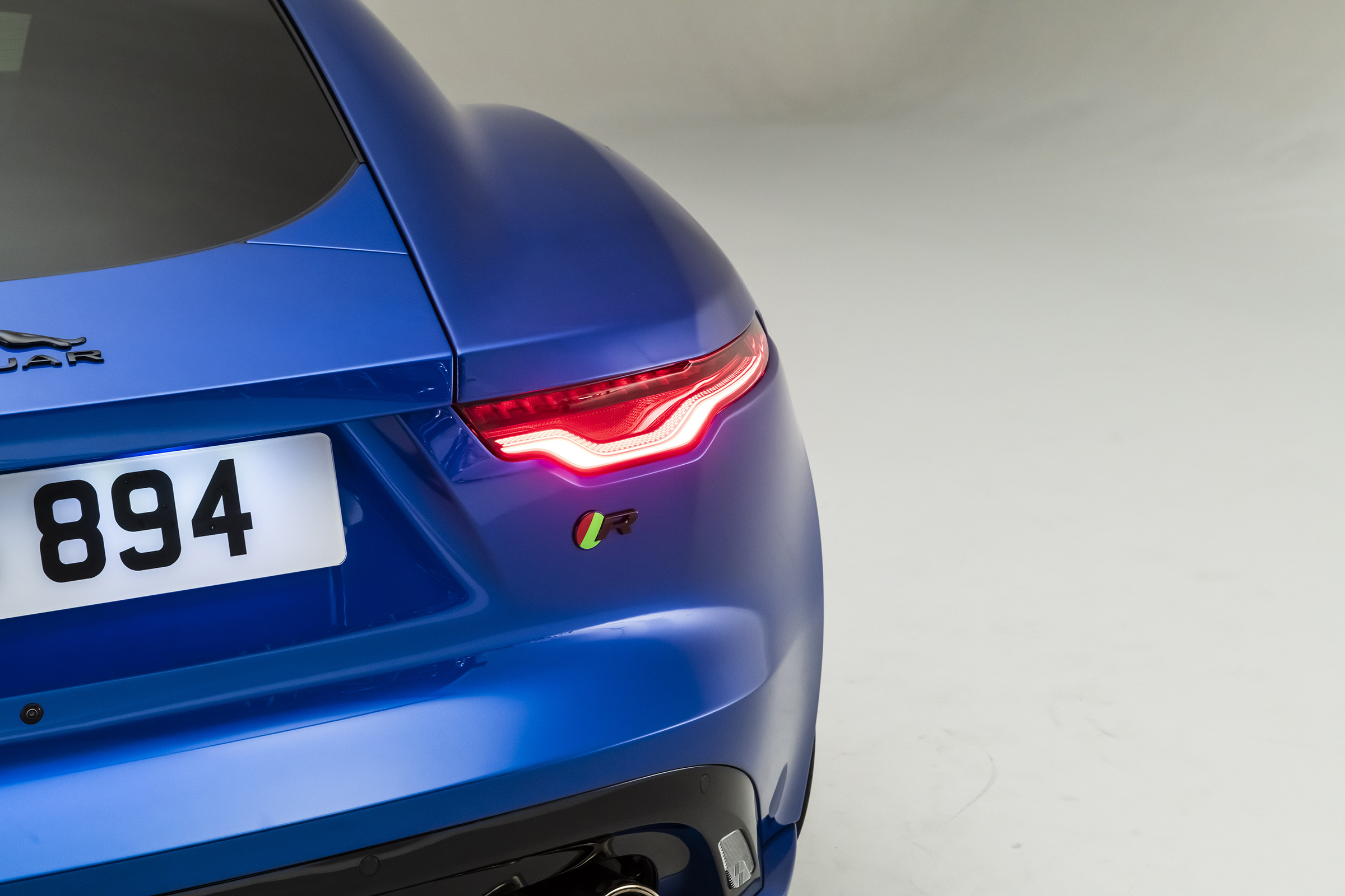 2020 Jaguar F-Type tail-light and R badge