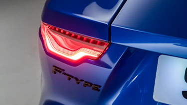 2020 Jaguar F-Type tail-light and F-Type badge
