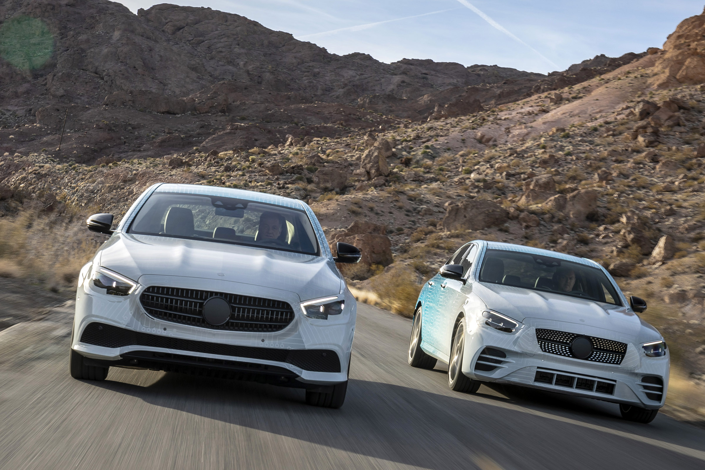 Camouflaged Mercedes E-Class models