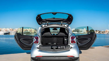 Smart EQ ForTwo hatchback boot and doors open