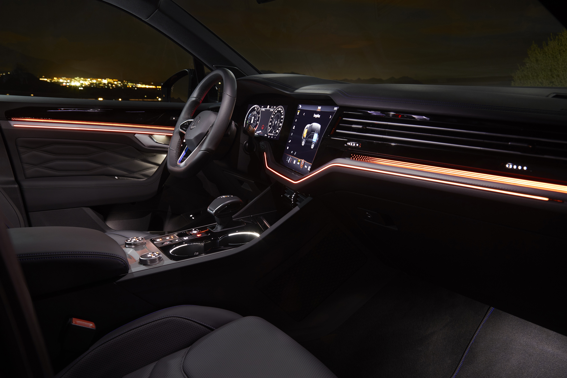 Volkswagen Touareg R interior at night