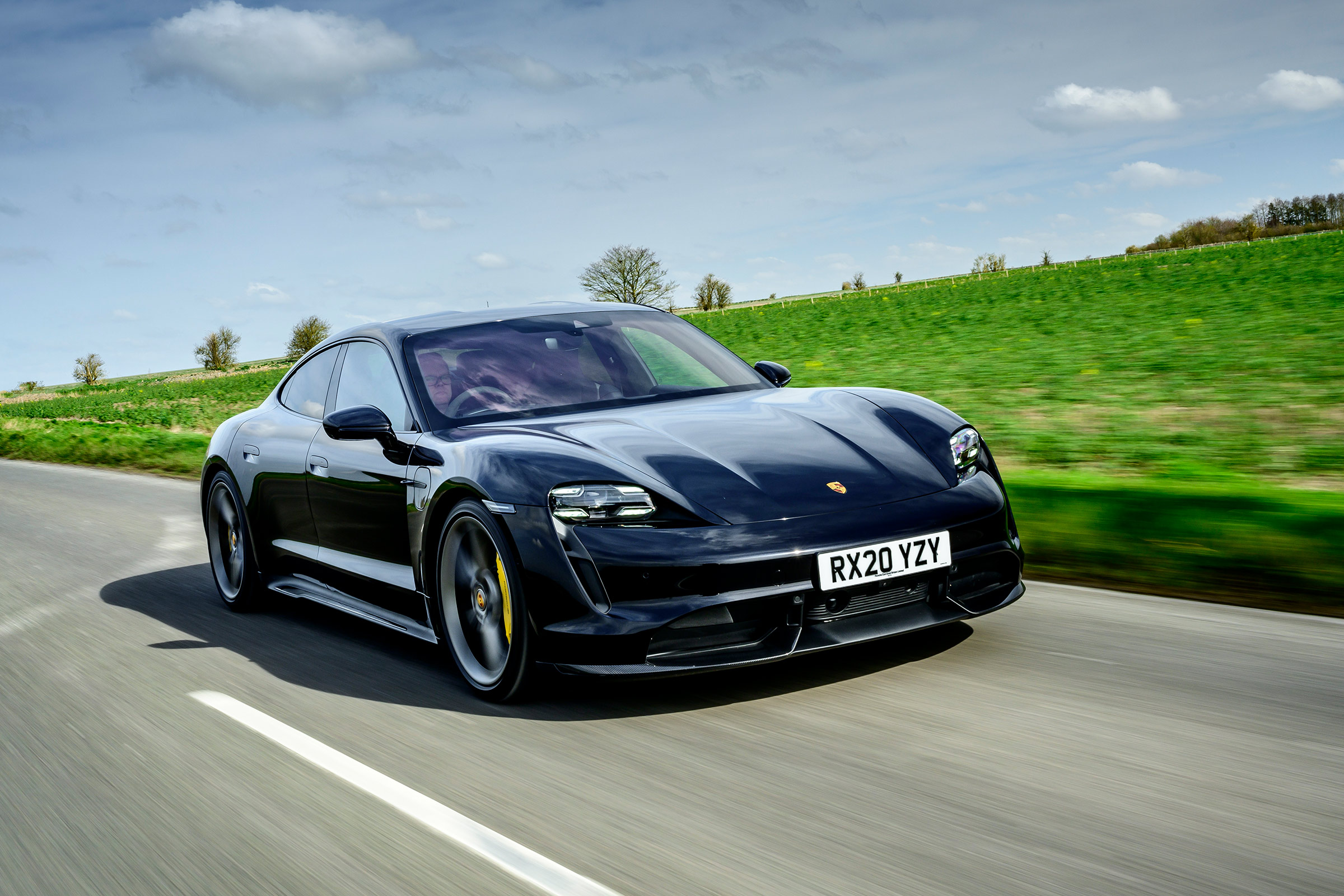 Porsche Taycan driving