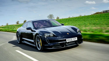 Porsche Taycan driving