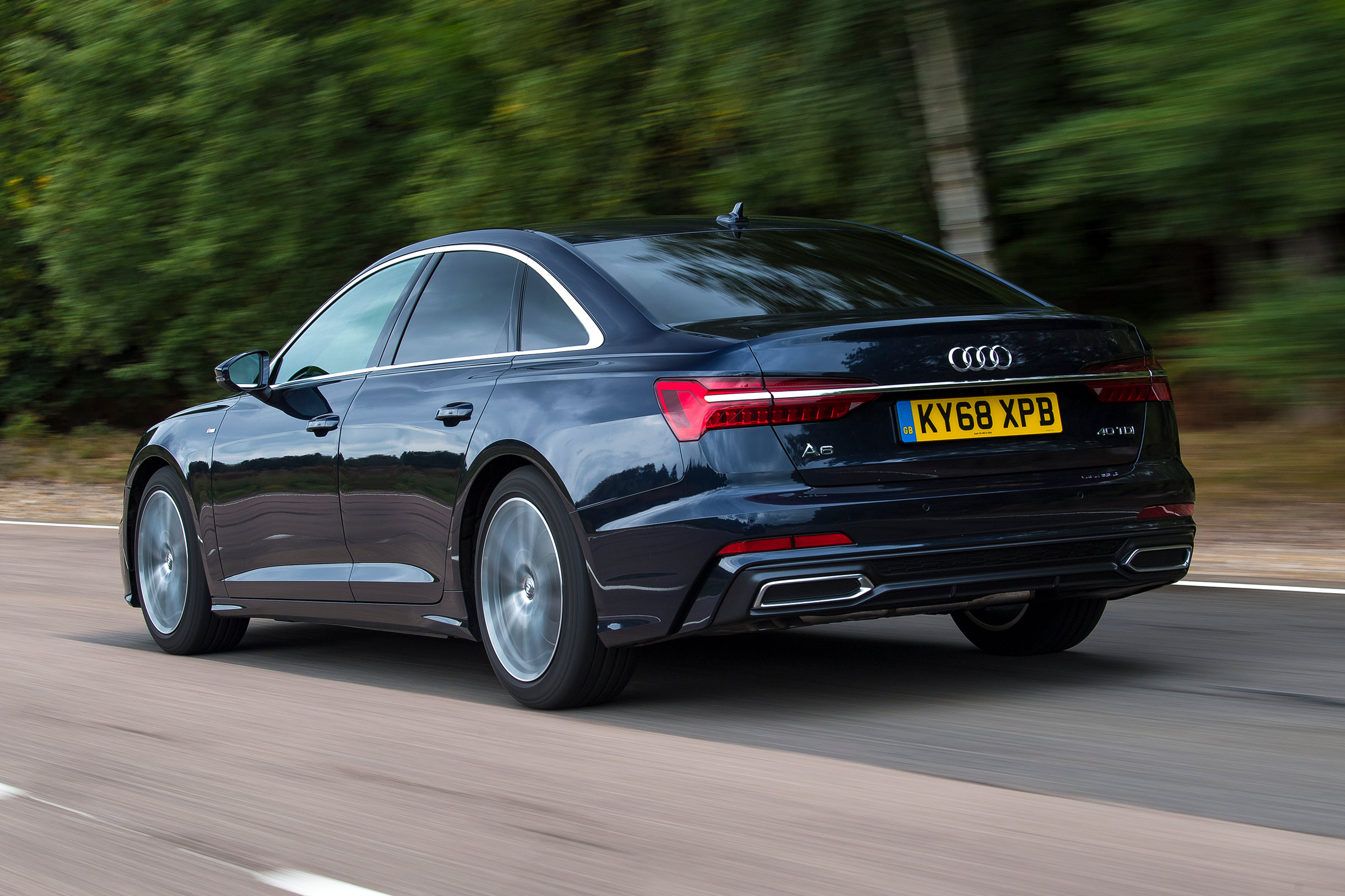 Audi A6 saloon rear 3/4 tracking