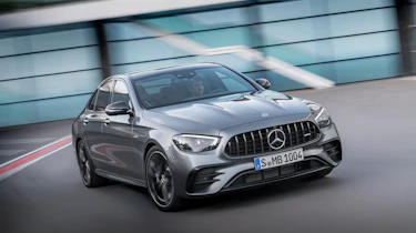 Mercedes-AMG E53 saloon driving - front view