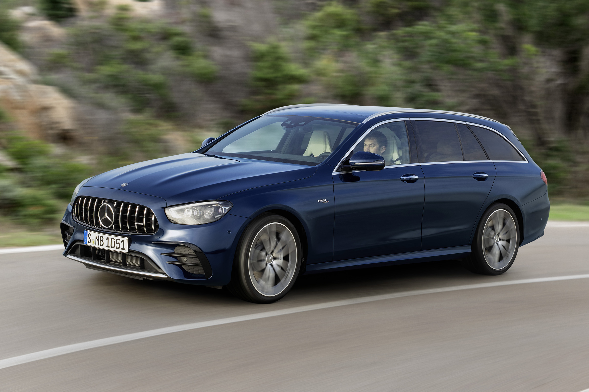 Mercedes-AMG E53 estate driving