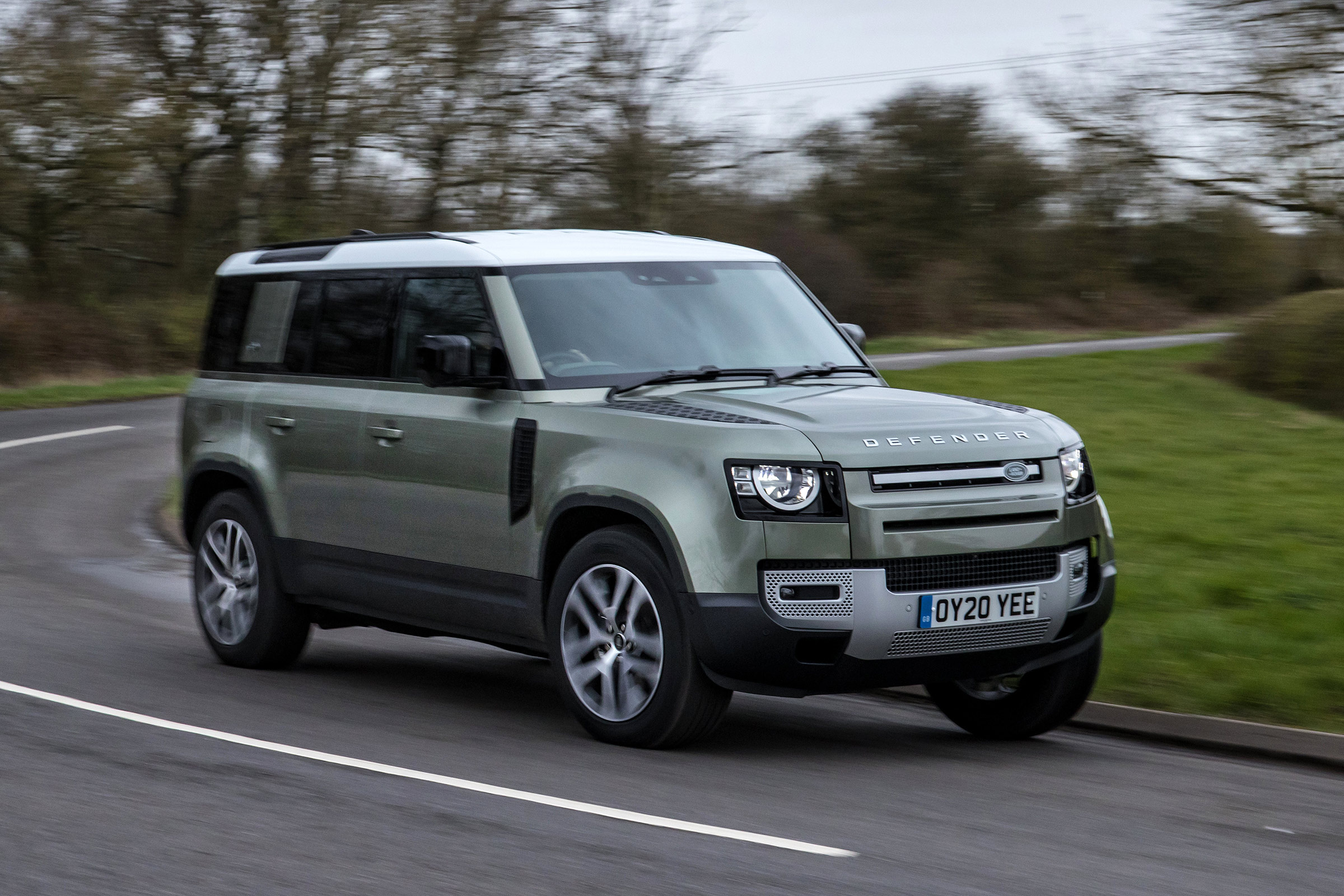 Land Rover Defender SUV side cornering