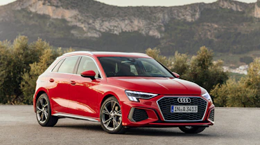 Audi A3 Sportback front 3/4 red
